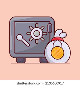 ilustración vault Vector en un fondo transparente. Símbolos de calidad superior. Iconos planos de línea vectorial para el diseño de conceptos y gráficos. 