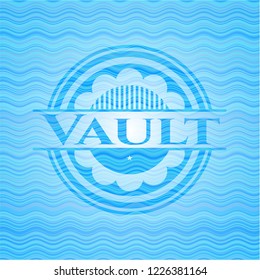 Vault water wave representation emblem background.