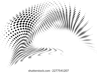 Marco punteado en semitono abovedado. Vector.
