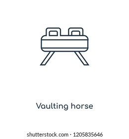 Vaulting horse concept line icon. Linear Vaulting horse concept outline symbol design. This simple element illustration can be used for web and mobile UI/UX.