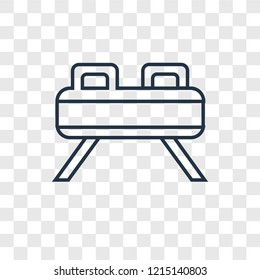 Vaulting horse concept vector linear icon isolated on transparent background, Vaulting horse concept transparency concept in outline style