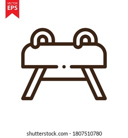 Vector de icono de línea de caballo de bóveda. Concepto de icono de gimnasio. Ilustración vectorial Eps10.