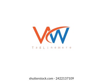  VAW   initial overlapping swoosh letter logo white background