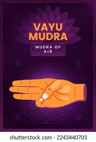 Vayu Mudra Hand Gesture - Vector illustration