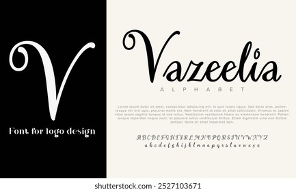 Fonte em alfabeto vetorial Vazeelia para design de logotipo