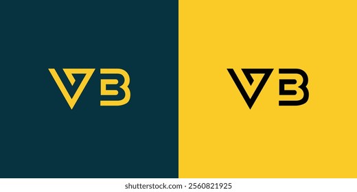 VB abstract minimalist letters Logo Monogram. It is a minimalist logo, this logo is made by combining two letters