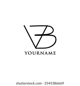 VB aesthetic handwritten letter logo in black is suitable for designing brand logos, clothes, t-shirts, glasses, mugs, hats, shoes, bicycles and others