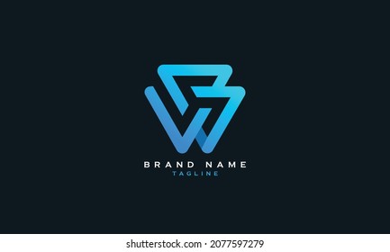VB, BV, Abstract initial monogram letter alphabet logo design