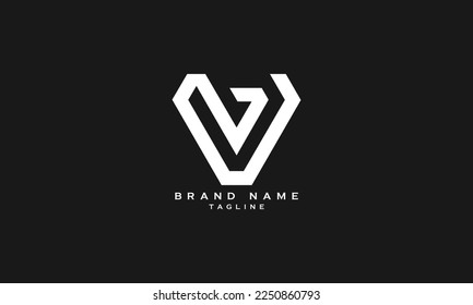 VB, BV, Abstract initial monogram letter alphabet logo design