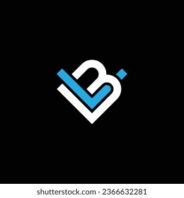 VB o BV abstract sobresaliente negocio profesional asombroso marca artística empresa de diferentes colores ilustración logo