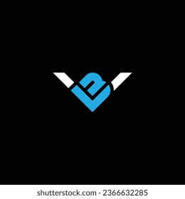 VB o BV abstract sobresaliente negocio profesional asombroso marca artística empresa de diferentes colores ilustración logo