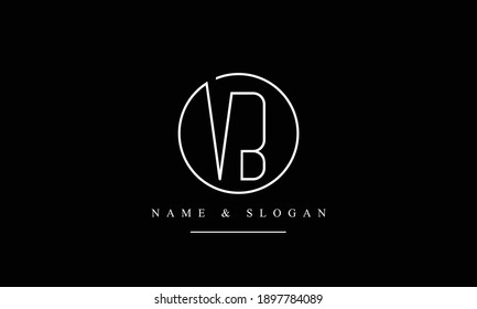 VB BV abstract vector logo monogram template