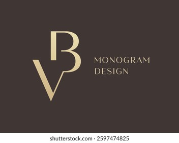 VB or BV letter logo icon design. Classic style luxury initials monogram.