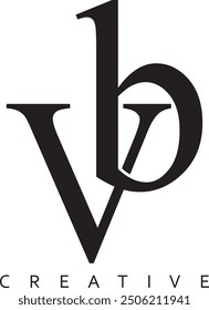vb or bv letter modern logo design