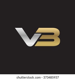 VB company linked letter logo silver gold black background