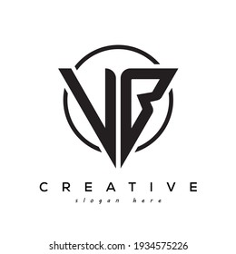VB creative letter logo with gamming look