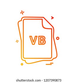 VB file type icon design vector