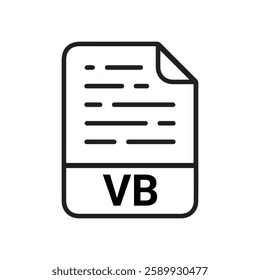 VB file type icons. files and document format design icon symbol.