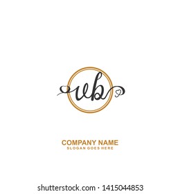 VB Initial handwriting logo vector