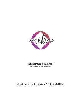 VB Initial handwriting logo vector