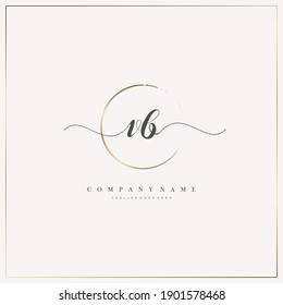VB Initial Letter handwriting logo hand drawn template vector, logo for beauty, cosmetics, wedding, fashion and business