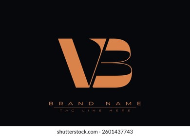 VB initial letter logo design. Letter V and B luxury alphabet letter logo icon template