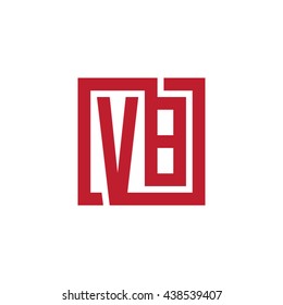 VB initial letters looping linked square logo red
