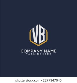 VB initial monogram building logo for real estate with creative polygon style design