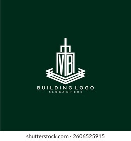 VB initial monogram building logo for real estate
