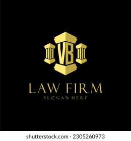 Logotipo de monograma inicial VB para la firma de abogados con diseño de hitos
