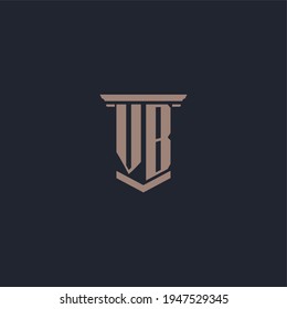 VB initial monogram logo with pillar style design