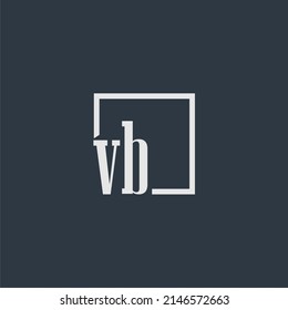 VB initial monogram logo with rectangle style dsign