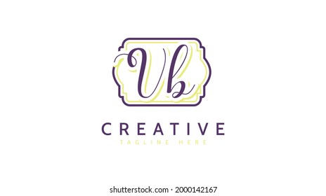 VB Initials, handwriting logo vector
