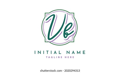 VB Initials, handwriting logo vector