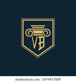 VB Initials Law Firm Logo Lawyer logo with creative law element