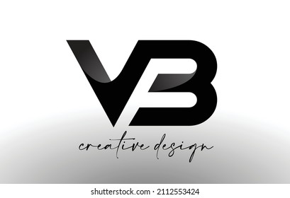 VB Letter Logo Design with Elegant Minimalist Look. VB Icon vector with creative design modern look in black and white vector Illustration.