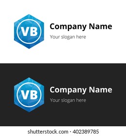 VB Letters , Abstract Polygonal Background Logo, design for Corporate Business Identity, Alphabet letter
