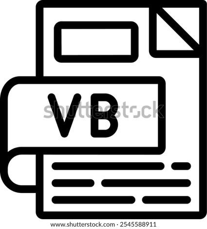 VB Line Icon Vector Design