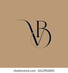 VB logo design. Vector illustration.