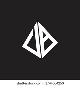 Monograma de logotipo VB con plantilla de diseño de cinta de forma triangular de resalte