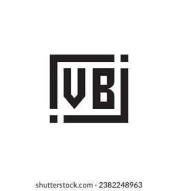 VB minimalist geometric symbol logo in high quality professional design that will print well across any print media