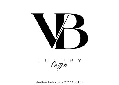 Letra Serif VB Monogram Tipografia Logotipo para identidade de marca premium elegante