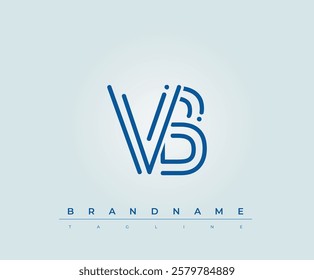 VB Technology Letter Logo Template. This tech letter logo is a graphic mark that uses letters to represent a technology company.