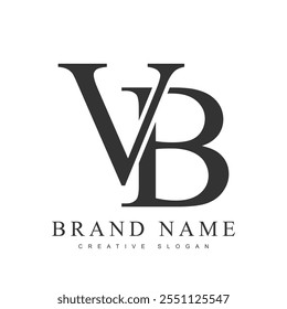 VB trendy logotype template. Initial letter v and b classic font style. Creative logo for company name or identity. Vector illustration.