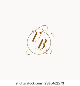 VB uniquely wedding logo symbol of your marriage and you can use it on your wedding stationary