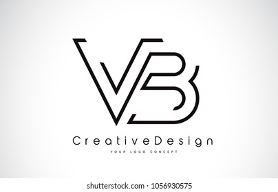 VB V B Letter Logo Design in Black Colors. Creative Modern Letters Vector Icon Logo Illustration.