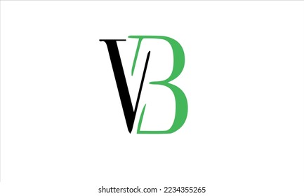 VB, V and B, Uppercase Letter Initial flat and clean Logo Design Template Vector Illustration. Letter Logo