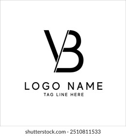 VB, V and B, Uppercase Letter Initial flat and clean Logo Design Template Vector Illustration. Letter Logo Design with Creative Intersected