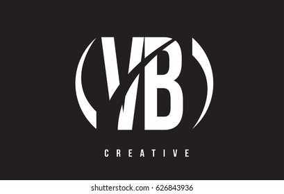 VB V B White Letter Logo Design with White Background Vector Illustration Template.
