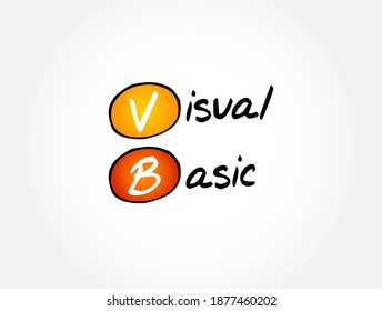 VB - Visual Basic acronym, technology concept background